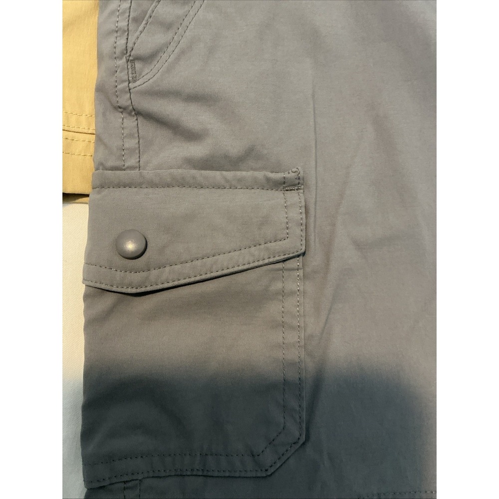 2 Eddie Bauer Womens Cargo Hiking Golf Shorts Sz 14 Gray Khaki - Picture 3 of 16